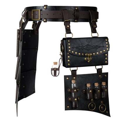 HiiFeuer Medieval Faux Leather Wide Belt Thigh Armor