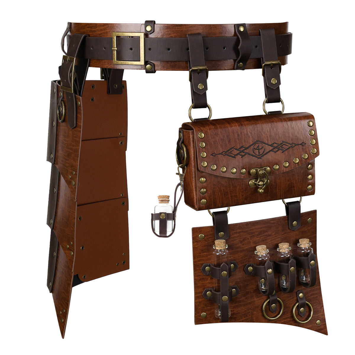 HiiFeuer Medieval Faux Leather Wide Belt Thigh Armor