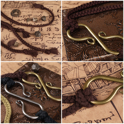HiiFeuer Medieval Rope Belt with Metal Buckle