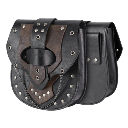 HiiFeuer Steampunk Studded Waist Pack Bag with Belt
