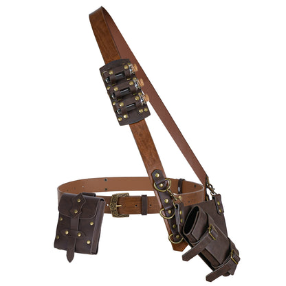 HiiFeuer 7 PCs Medieval Baldric Tactical Belt