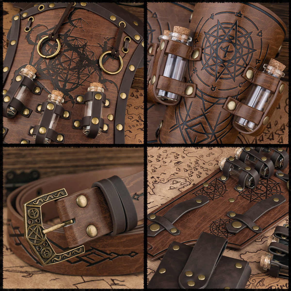 HiiFeuer Kids Alchemist Waist Set, Arm Bracers & Shoulder Armor