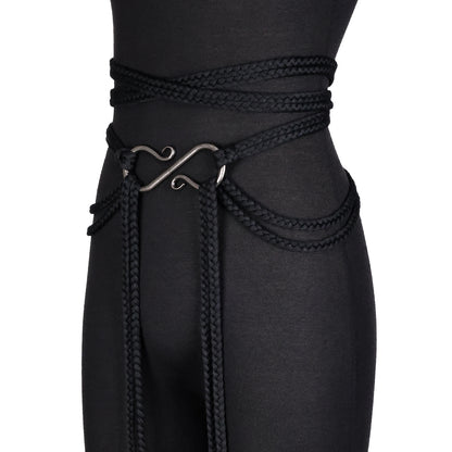 HiiFeuer Medieval Rope Belt with Metal Buckle