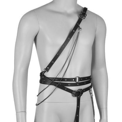 HiiFeuer Medieval DIY Faux Leather Metal Chain Belt