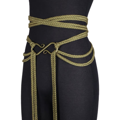 HiiFeuer Medieval Rope Belt with Metal Buckle