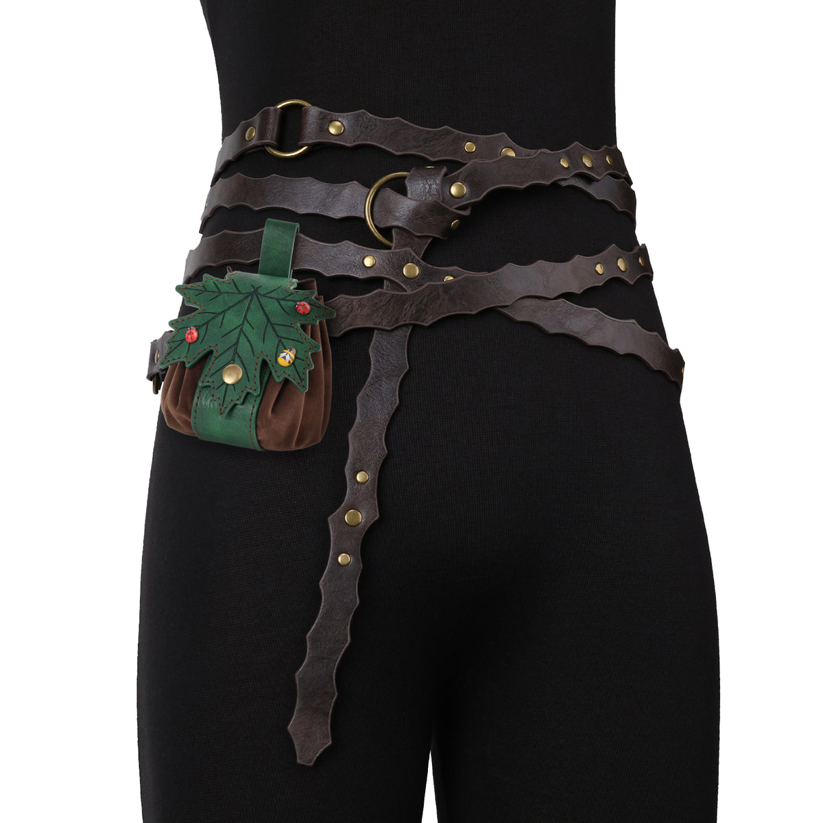 HiiFeuer Medieval Belt Renaissance Leaf Purse
