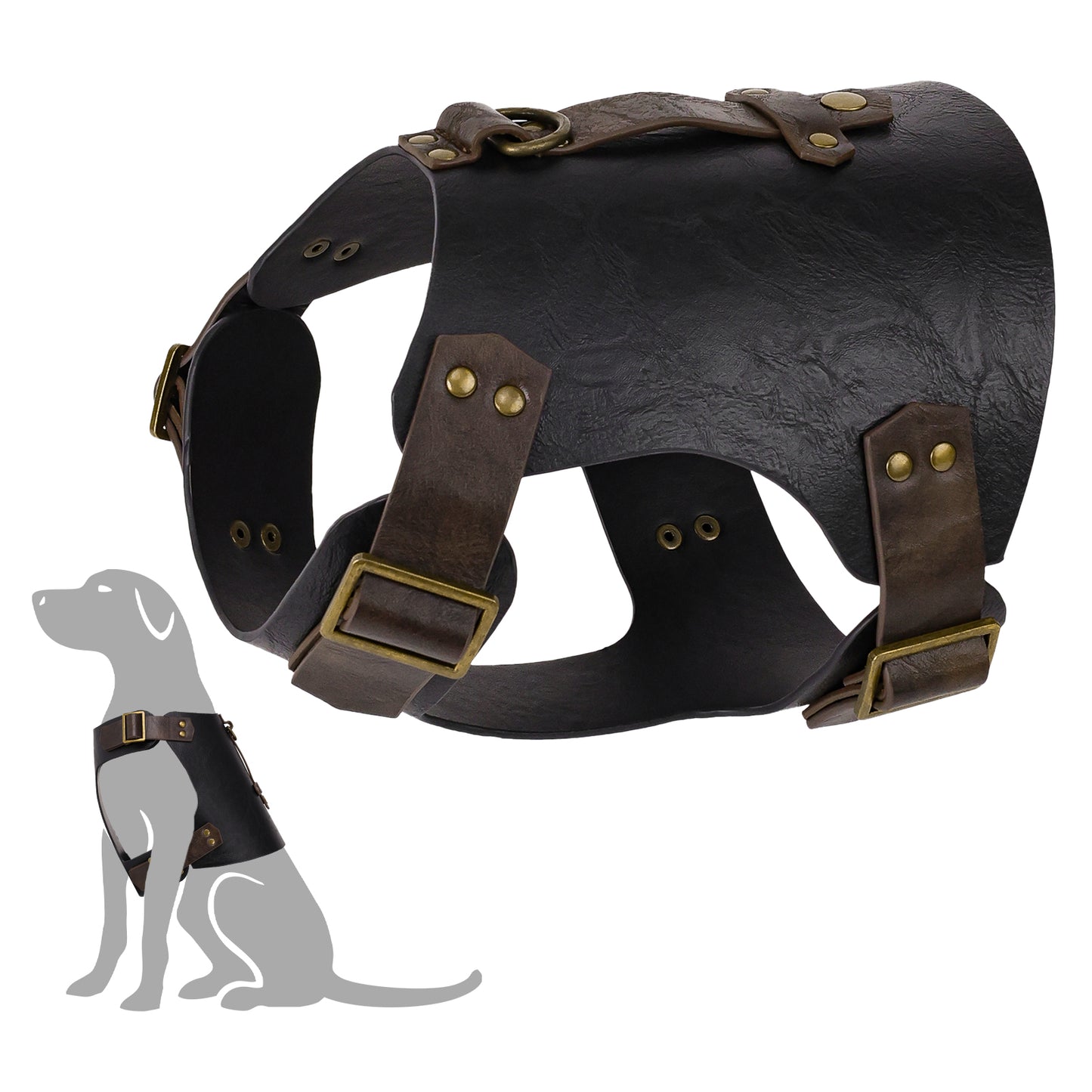 Medieval Faux Leather Dog Armor Clothe