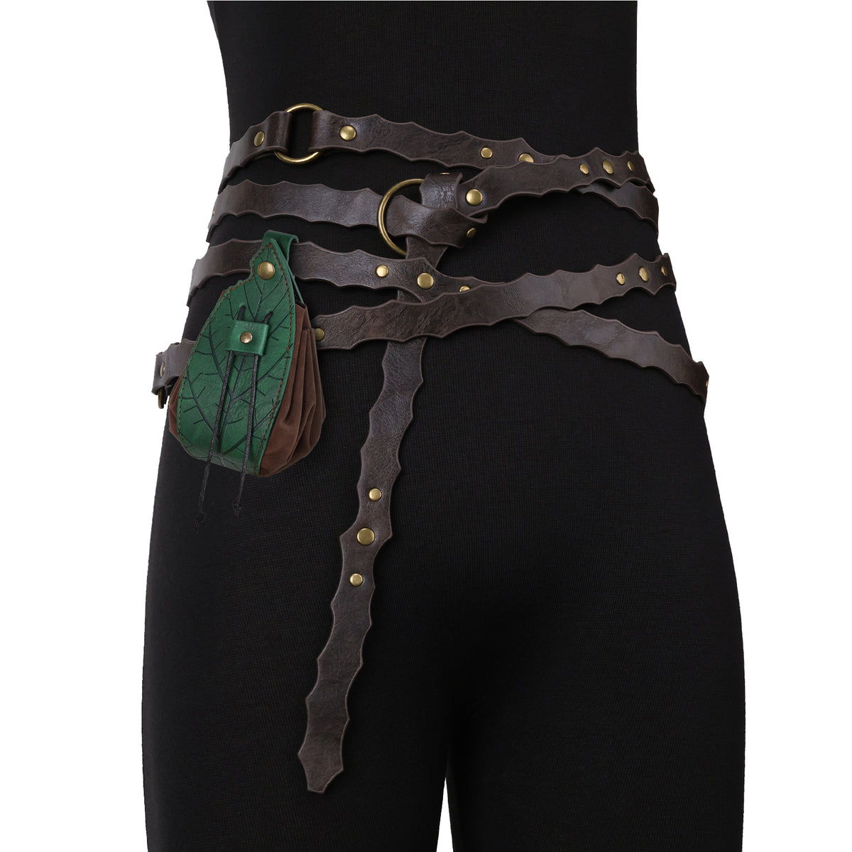 HiiFeuer Medieval Belt Renaissance Leaf Purse