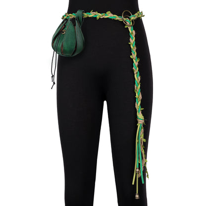 HiiFeuer Medieval Belt Renaissance Leaf Purse