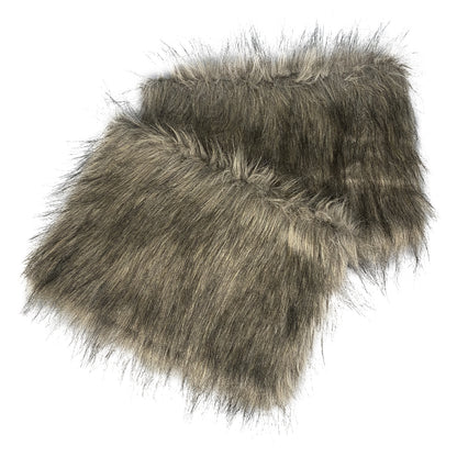 HiiFeuer Viking Artificial Fur Barbarian Arm Wraps, Medieval Vintage Fuzzy Bracers Arm Guards, Nordic Cuff Warmers Wrist Band