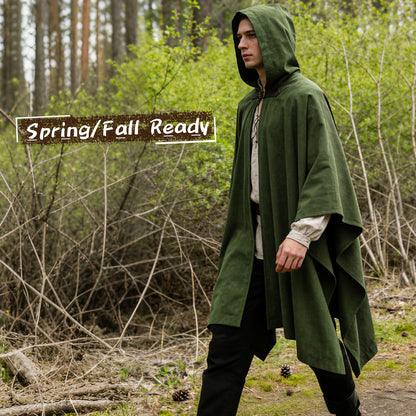 Medieval Corduroy Hooded Cloak