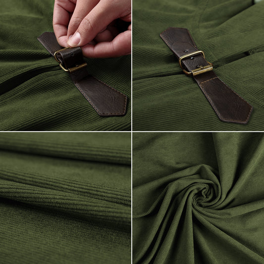 Medieval Corduroy Hooded Cloak