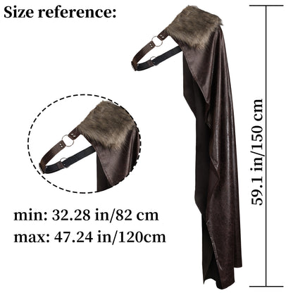 Medieval Artificial Fur Shawl Half Shoulder Cape
