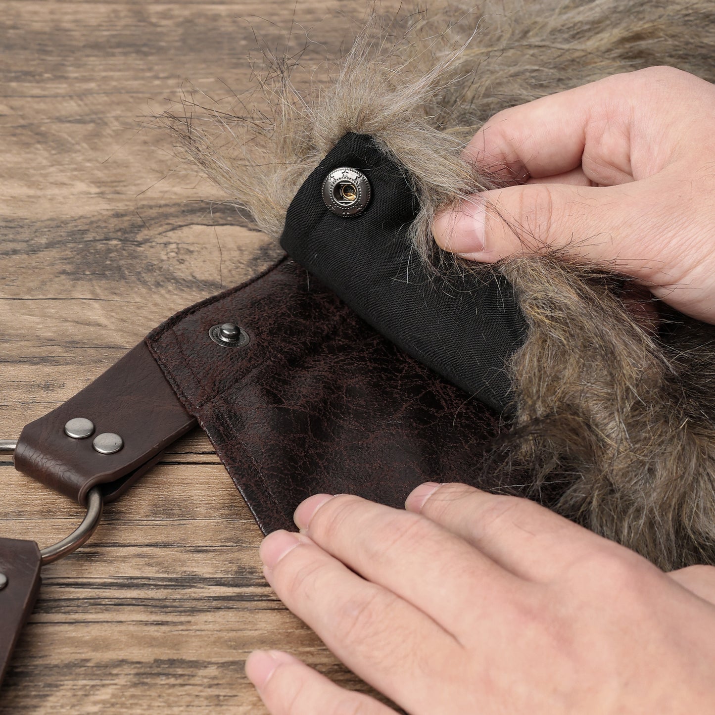 Medieval Artificial Fur Shawl Half Shoulder Cape