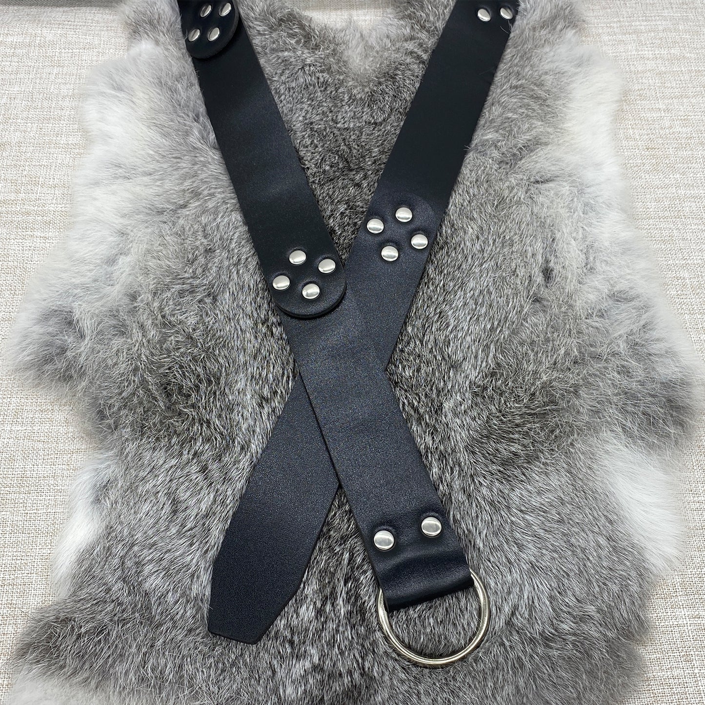 HiiFeuer Medieval O Ring Belt with Portable Drawstring Pouch, Retro Renaissance Faux Leather Belt and Purse Set for Ren Faire