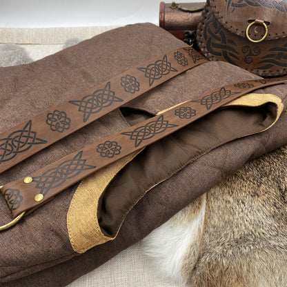 HiiFeuer Medieval Costume Tunic, With Vintage Belt and Bag, Mercenary Knight Body Cloth Armor, Renaissance LARP Cosplay Set