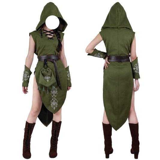 Suede Sleeveless Elf Costume Set