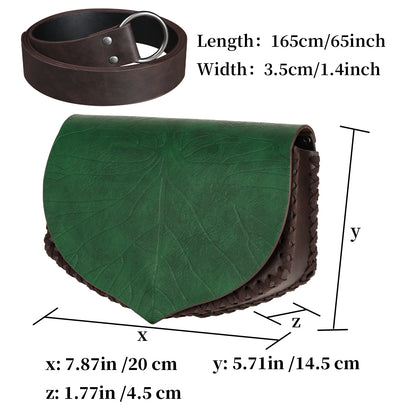 Medieval Leaf Belt Bag with Belt