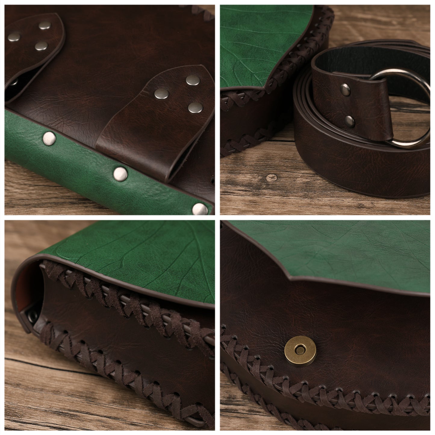 Medieval Leaf Belt Bag with Belt