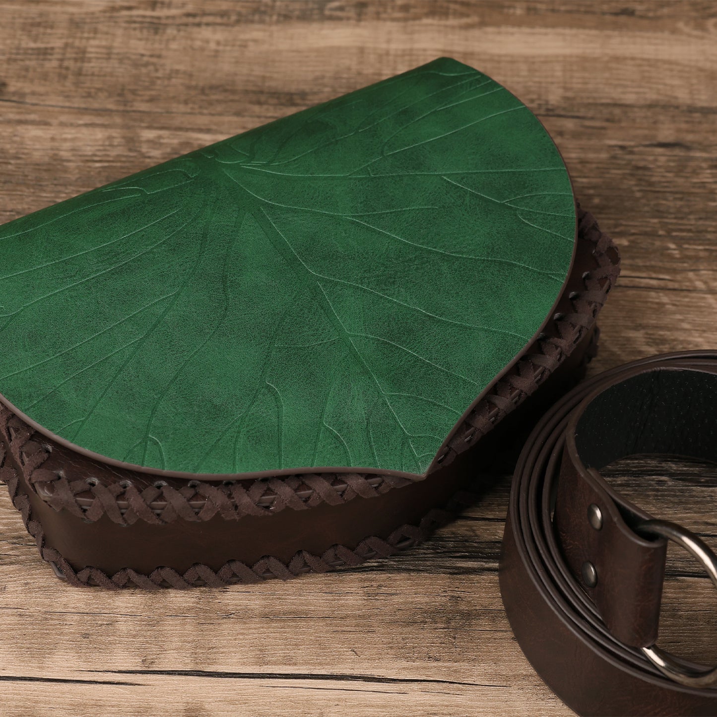 Medieval Leaf Belt Bag with Belt