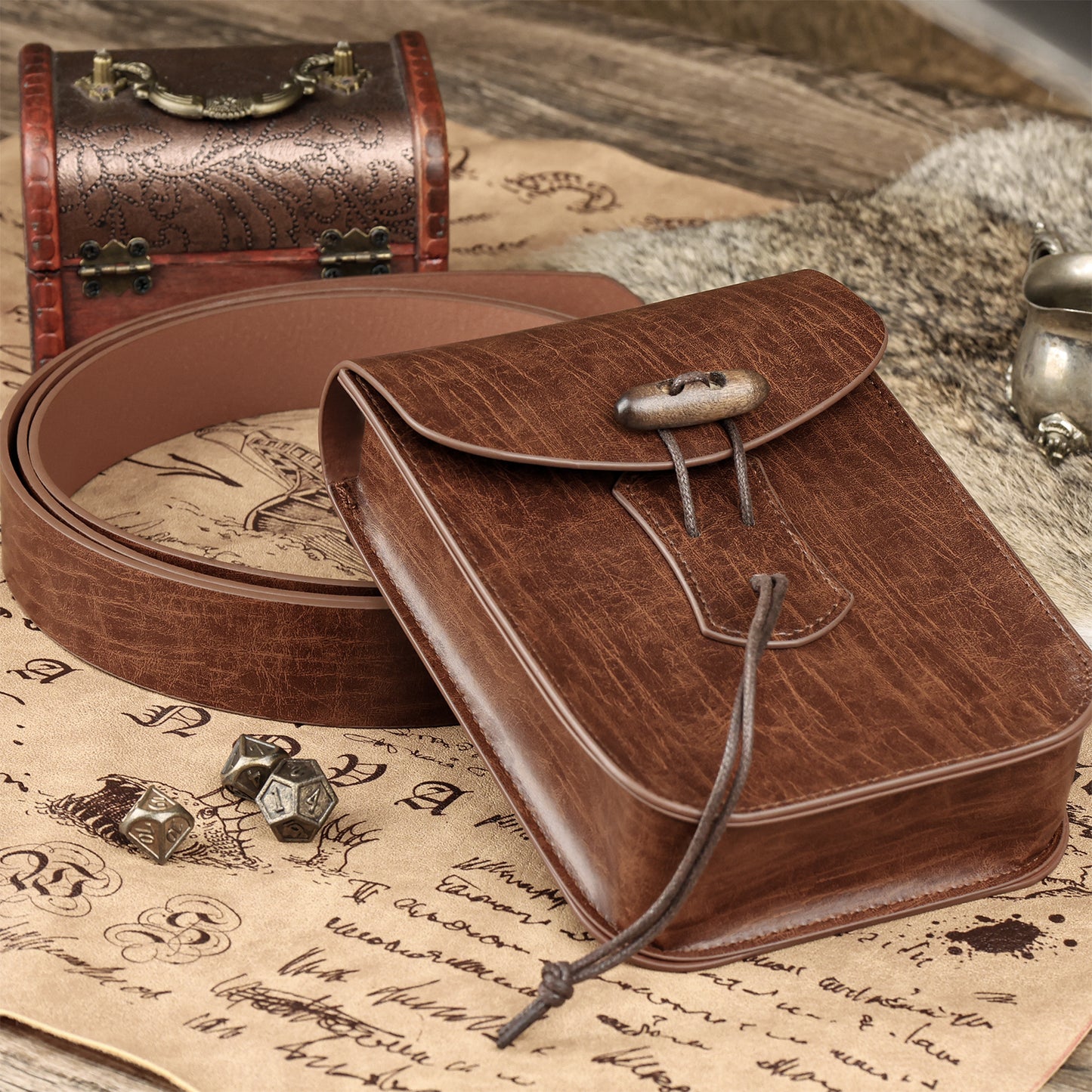 Medieval Faux Leather Belt Bag