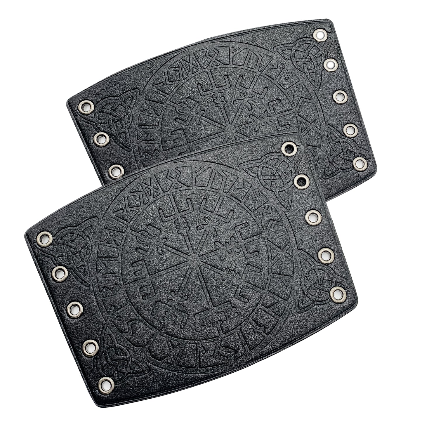HiiFeuer Viking Vegvisir Embossed Leather Arm Armor 3 Colors LARP Gauntlet Leather Armor Bracer