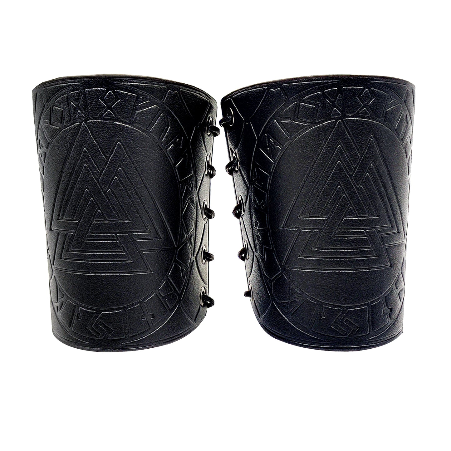 HiiFeuer Viking Arm Bracer, Embossed Norse Symbol Faux Leather Arm Armor, Medieval Faux Leather Arm Wristband for LARP