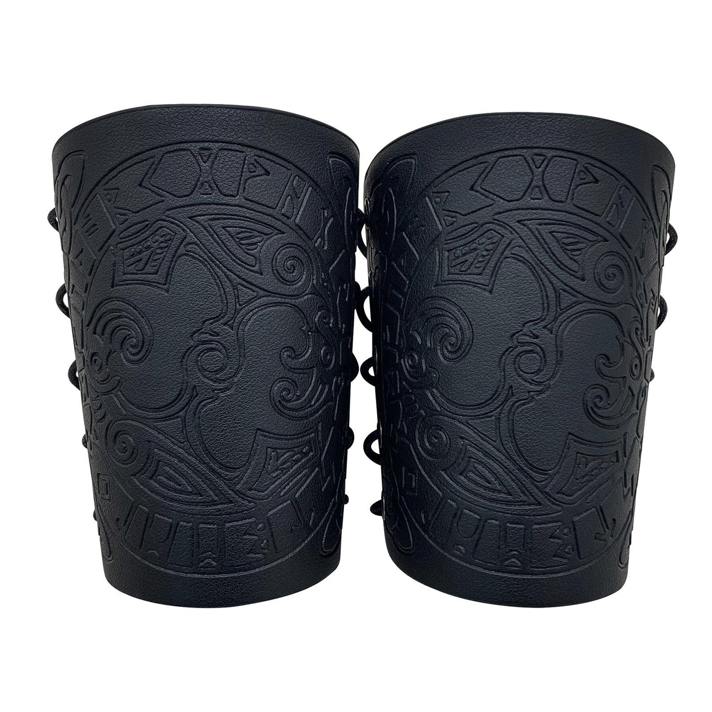 HiiFeuer Viking Arm Bracer, Embossed Norse Symbol Faux Leather Arm Armor, Medieval Faux Leather Arm Wristband for LARP