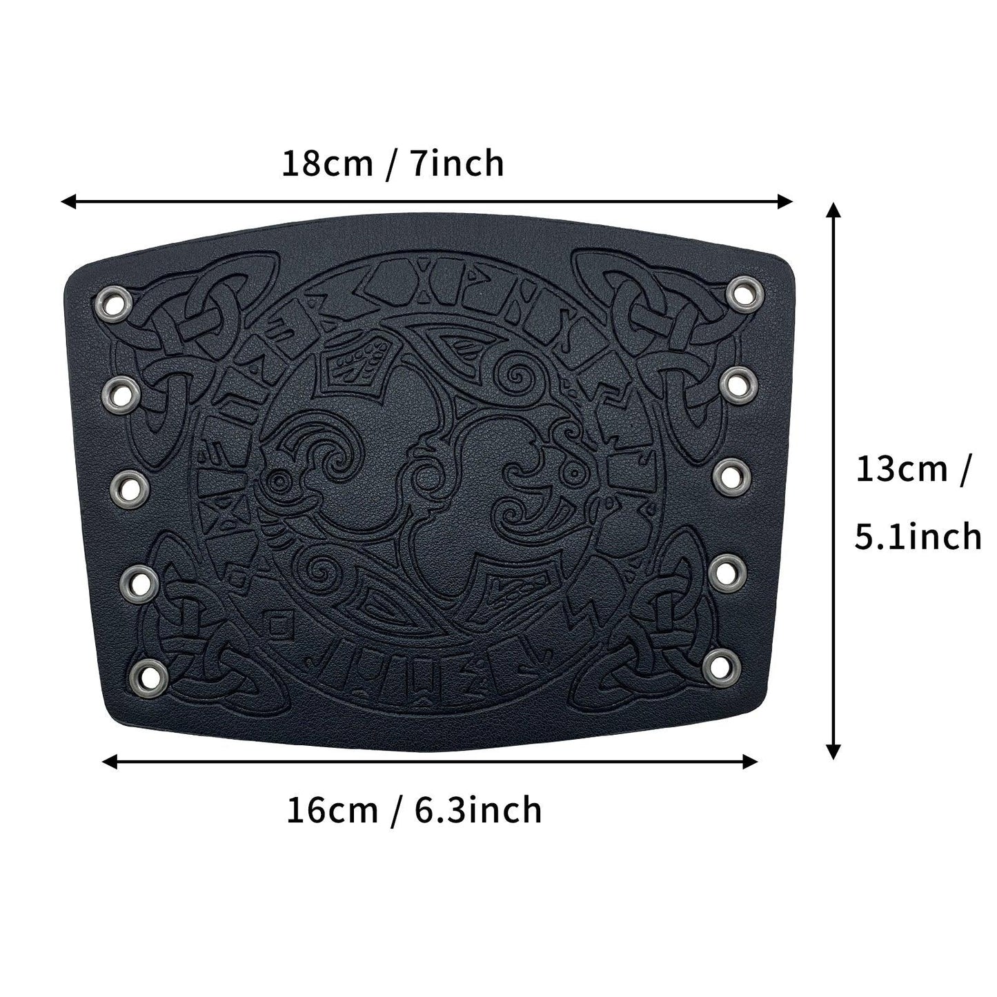 HiiFeuer Viking Arm Bracer, Embossed Norse Symbol Faux Leather Arm Armor, Medieval Faux Leather Arm Wristband for LARP