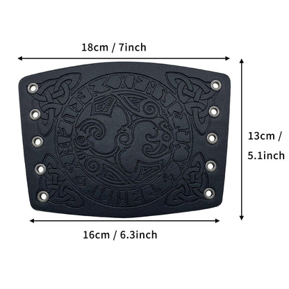 HiiFeuer Viking Arm Bracer, Embossed Norse Symbol Faux Leather Arm Armor, Medieval Faux Leather Arm Wristband for LARP