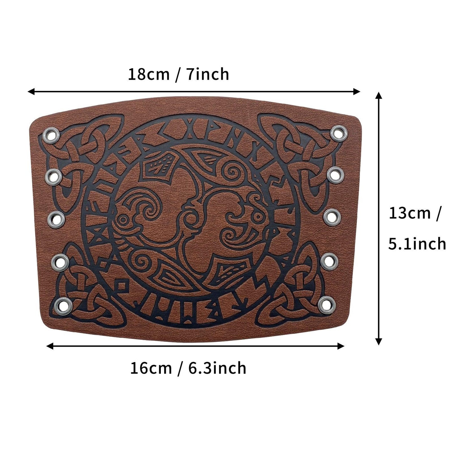 HiiFeuer Viking Arm Bracer, Embossed Norse Symbol Faux Leather Arm Armor, Medieval Faux Leather Arm Wristband for LARP