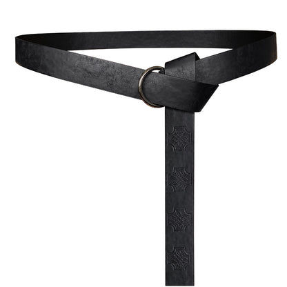 HiiFeuer Medieval Embossed PU Leather O-Ring Belt, Retro Renaissance Knight Belt