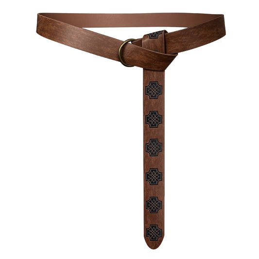 HiiFeuer Medieval Embossed PU Leather O-Ring Belt, Retro Renaissance Knight Belt