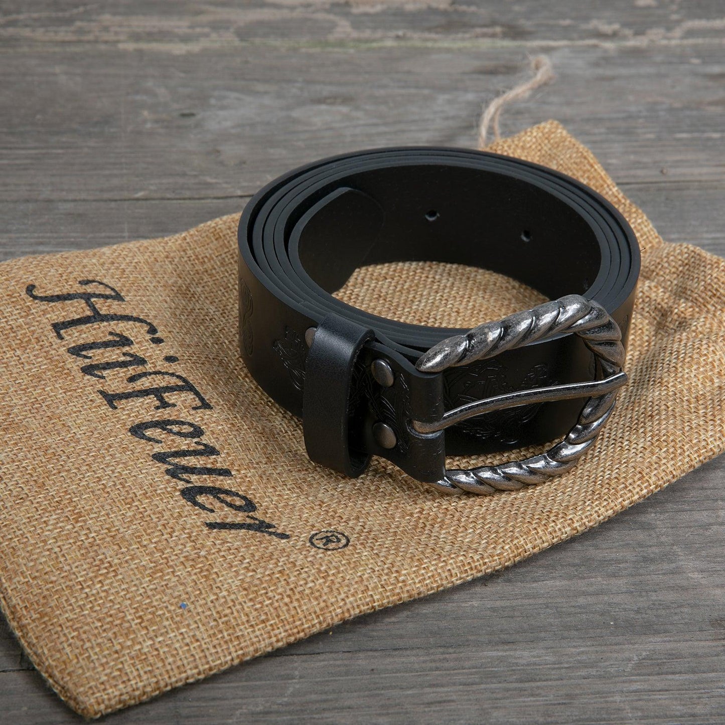 HiiFeuer Viking Fenrir Embossed Faux Leather Buckle Belt, Medieval Knight Belt
