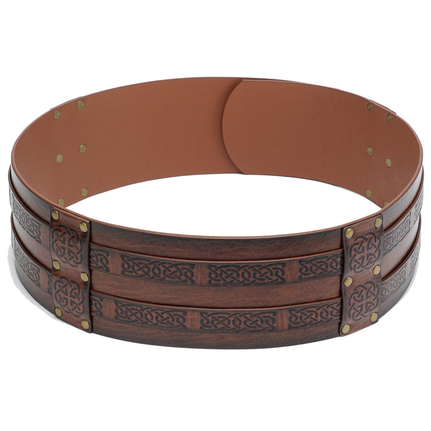 HiiFeuer Viking Wide Belt, Medieval Faux Leather Armor Belt Knight Corset Belt, LARP Costume