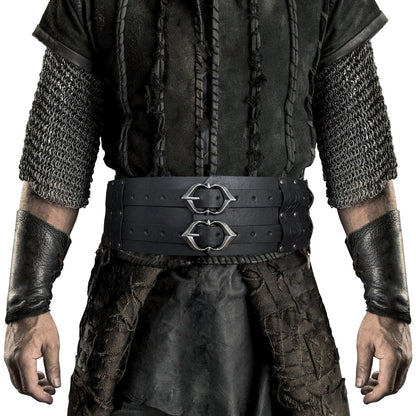 HiiFeuer Viking Wide Belt, Medieval Faux Leather Armor Belt Knight Corset Belt, LARP Costume