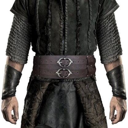HiiFeuer Viking Wide Belt, Medieval Faux Leather Armor Belt Knight Corset Belt, LARP Costume