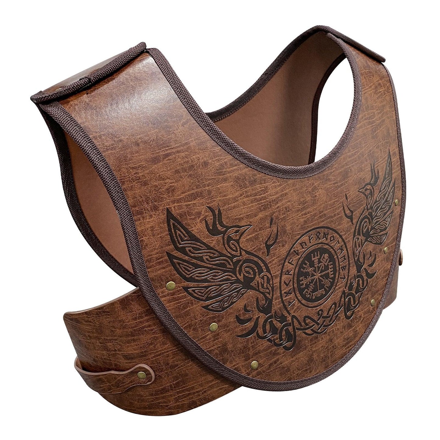 HiiFeuer Embossed PU Leather Chest Armor, Viking Warrior Chest Armor, Medieval Knight Armor for LARP Cosplay Activities