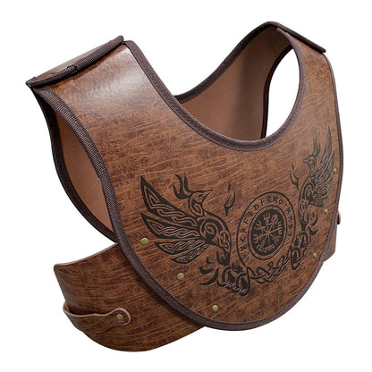 HiiFeuer Embossed PU Leather Chest Armor, Viking Warrior Chest Armor, Medieval Knight Armor for LARP Cosplay Activities