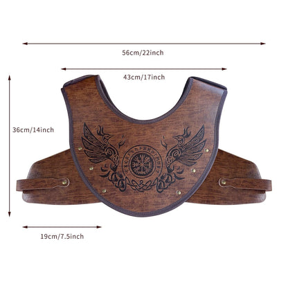 HiiFeuer Embossed PU Leather Chest Armor, Viking Warrior Chest Armor, Medieval Knight Armor for LARP Cosplay Activities