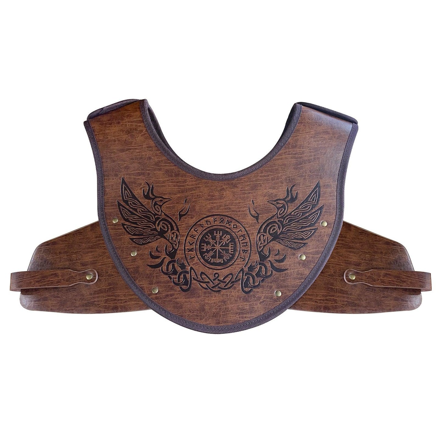 HiiFeuer Embossed PU Leather Chest Armor, Viking Warrior Chest Armor, Medieval Knight Armor for LARP Cosplay Activities