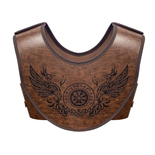HiiFeuer Embossed PU Leather Chest Armor, Viking Warrior Chest Armor, Medieval Knight Armor for LARP Cosplay Activities