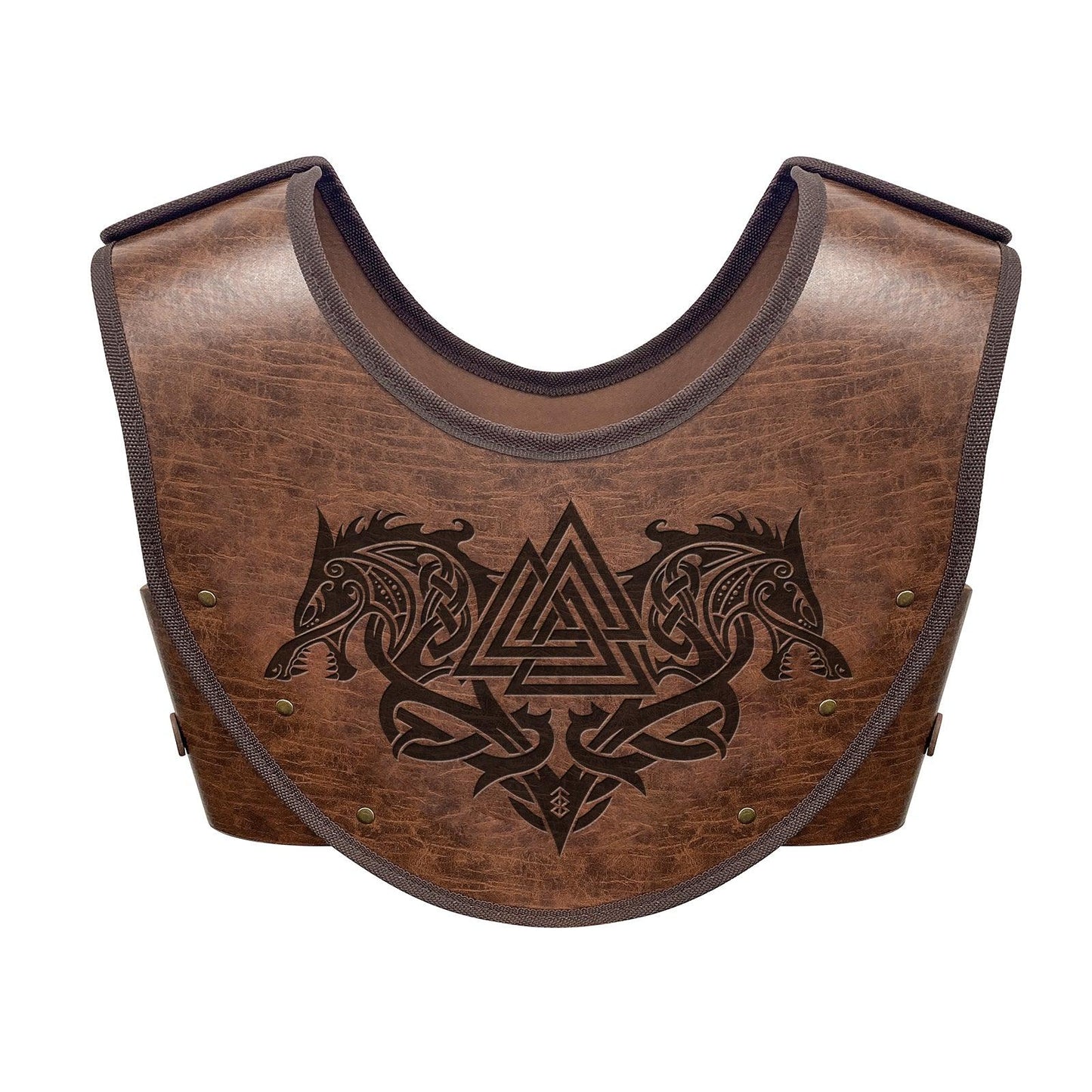 HiiFeuer Embossed PU Leather Chest Armor, Viking Warrior Chest Armor, Medieval Knight Armor for LARP Cosplay Activities