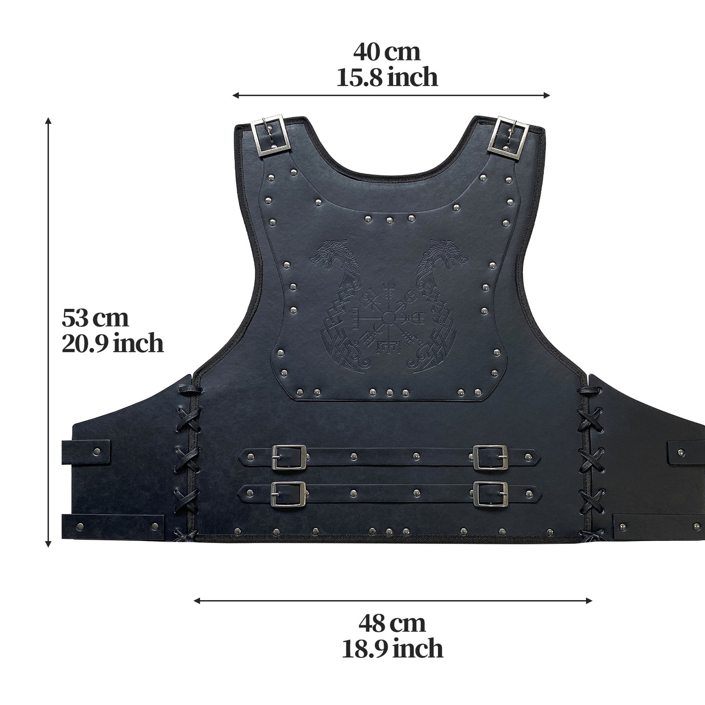 HiiFeuer Viking Warrior PU Leather Chest Armor, Retro Knight Leather Body Armor, Medieval Armor for LARP/Cosplay