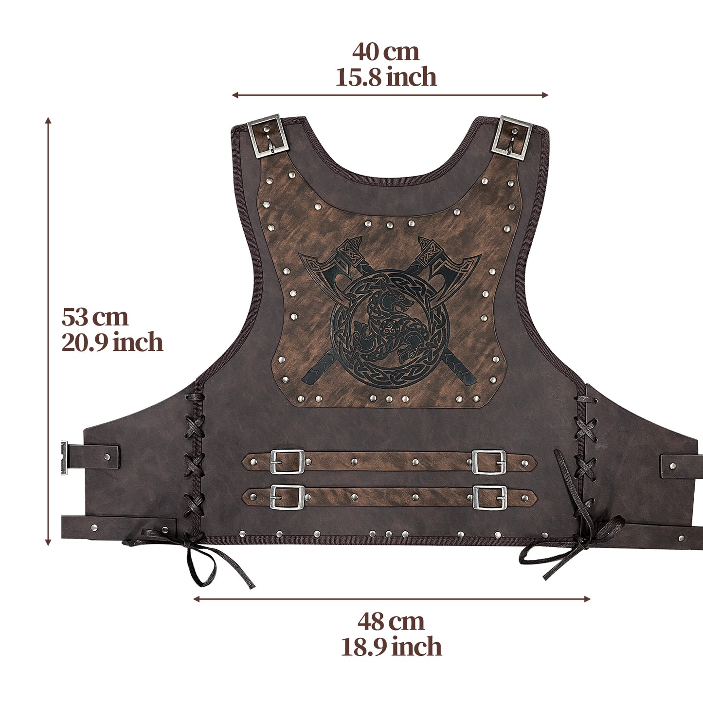 HiiFeuer Viking Warrior PU Leather Chest Armor, Retro Knight Leather Body Armor, Medieval Armor for LARP/Cosplay