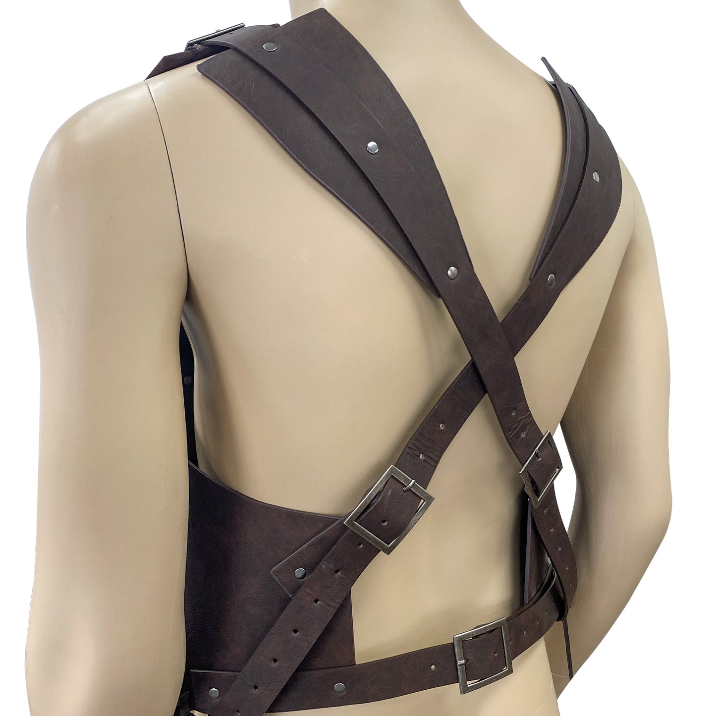 HiiFeuer Viking Warrior PU Leather Chest Armor, Retro Knight Leather Body Armor, Medieval Armor for LARP/Cosplay