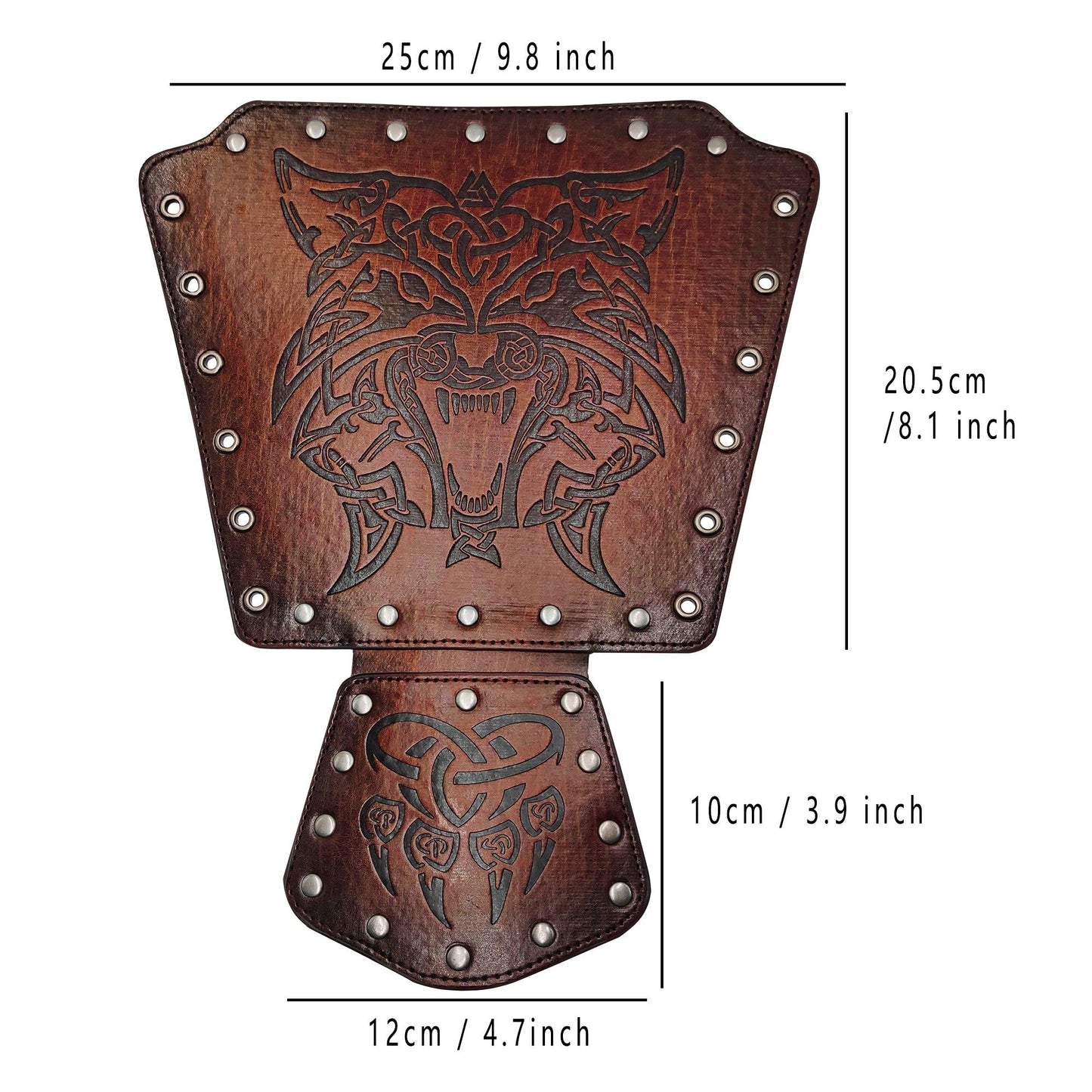 HiiFeuer Viking Fenrir Gauntlet, Medieval Faux Leather Arm Armor Knight Bracer, LARP Halloween Costume