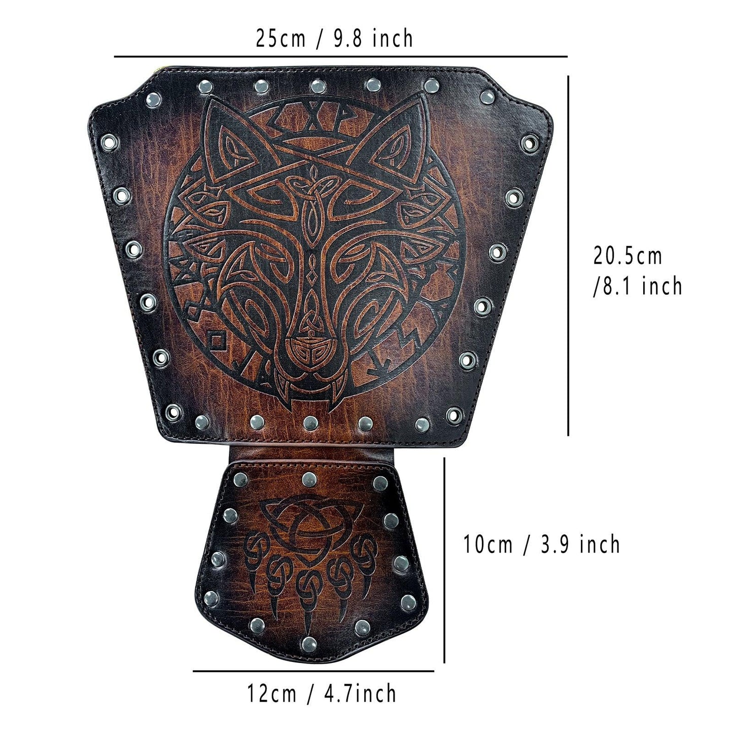 HiiFeuer Viking Fenrir Gauntlet, Medieval Faux Leather Arm Armor Knight Bracer, LARP Halloween Costume