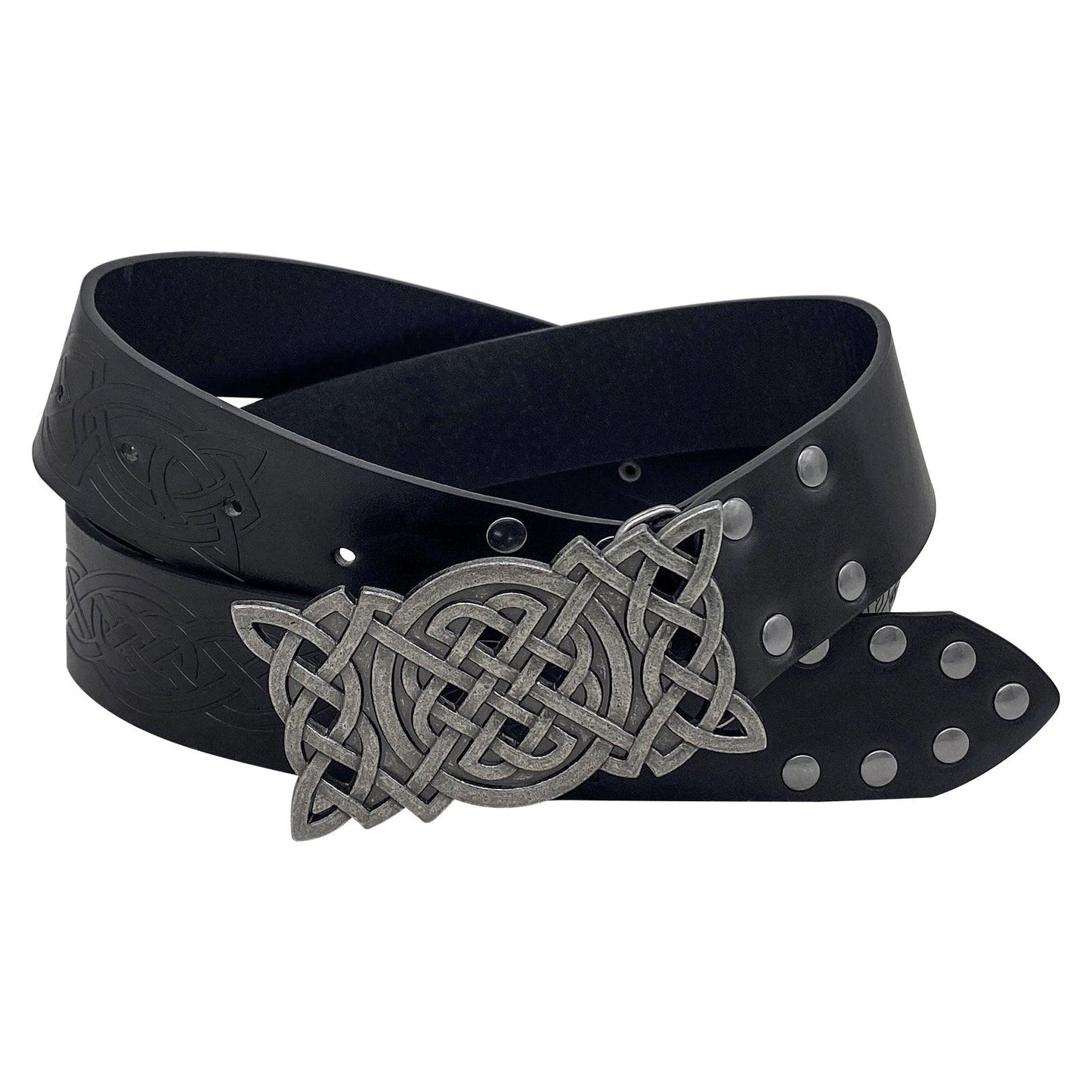 HiiFeuer Viking Embossed Buckle Belt, Nordic Faux Leather Knight Belt, Retro Medieval Warrior Belt for LARP Cosplay Halloween