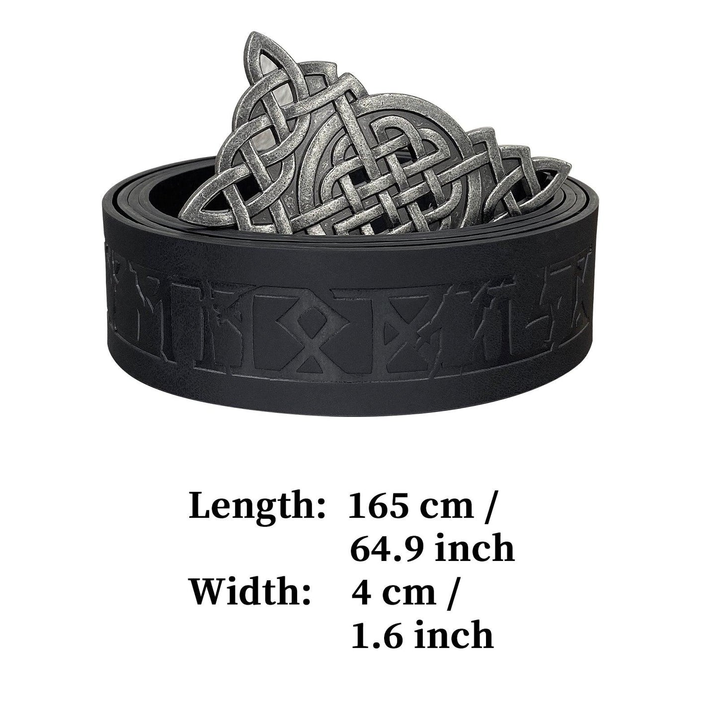 HiiFeuer Viking Embossed Buckle Belt, Nordic Faux Leather Knight Belt, Retro Medieval Warrior Belt for LARP Cosplay Halloween